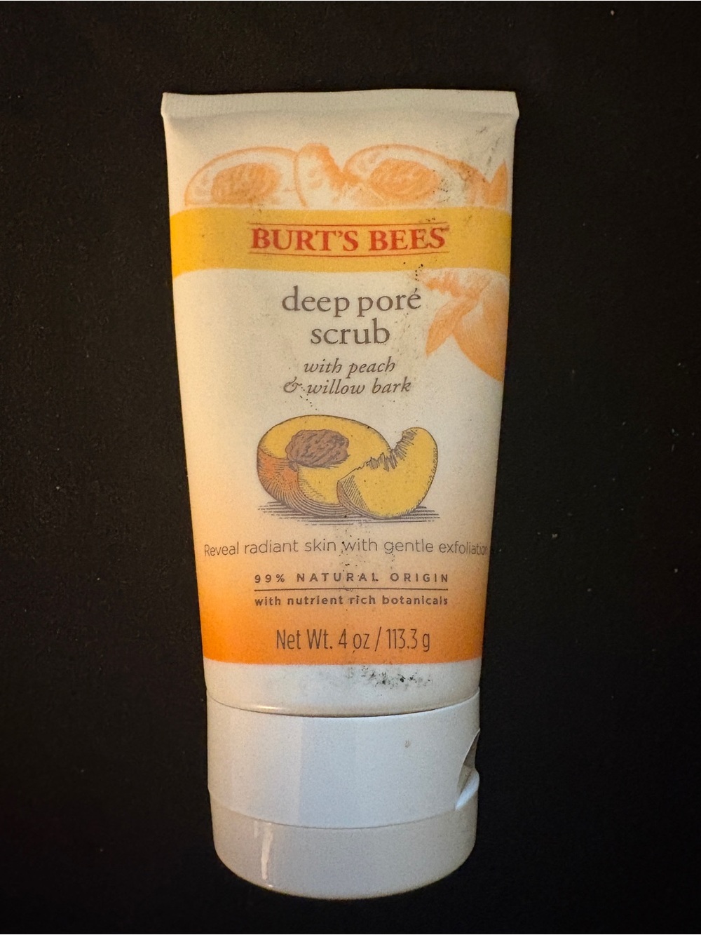 Burt’s Bees Deep Pore Scrub Peach & Willow Bark Facial Exfoliator 4 oz - Picture 2 of 5